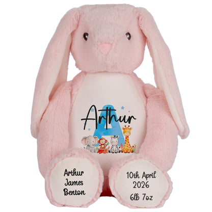 pink bunny teddy personalised teddy bear