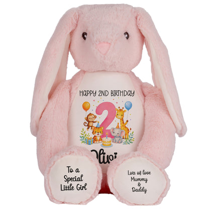 pink bunny teddy personalised teddy bear