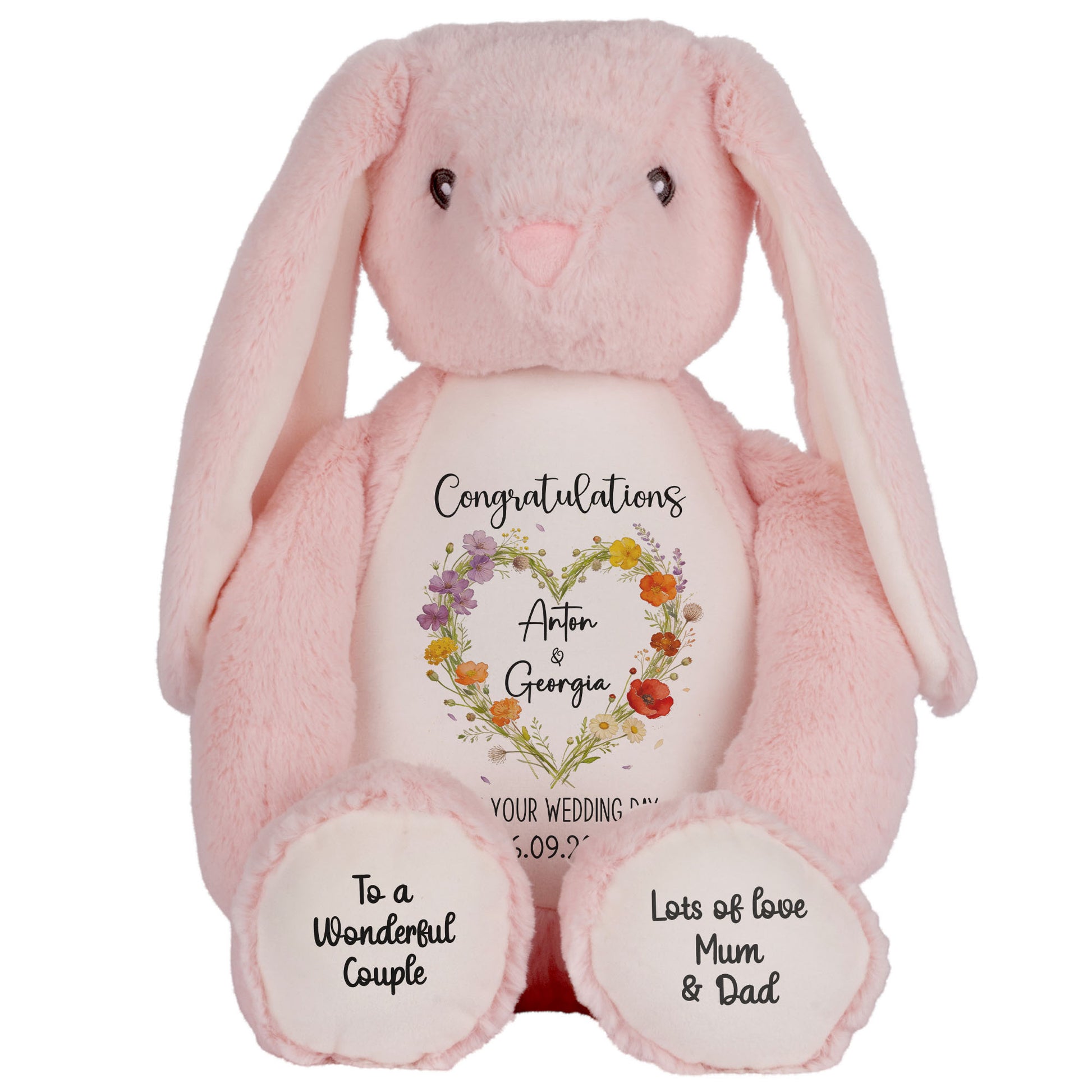 pink bunny teddy personalised teddy bear