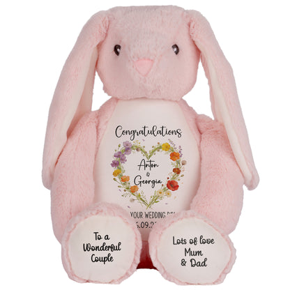 pink bunny teddy personalised teddy bear