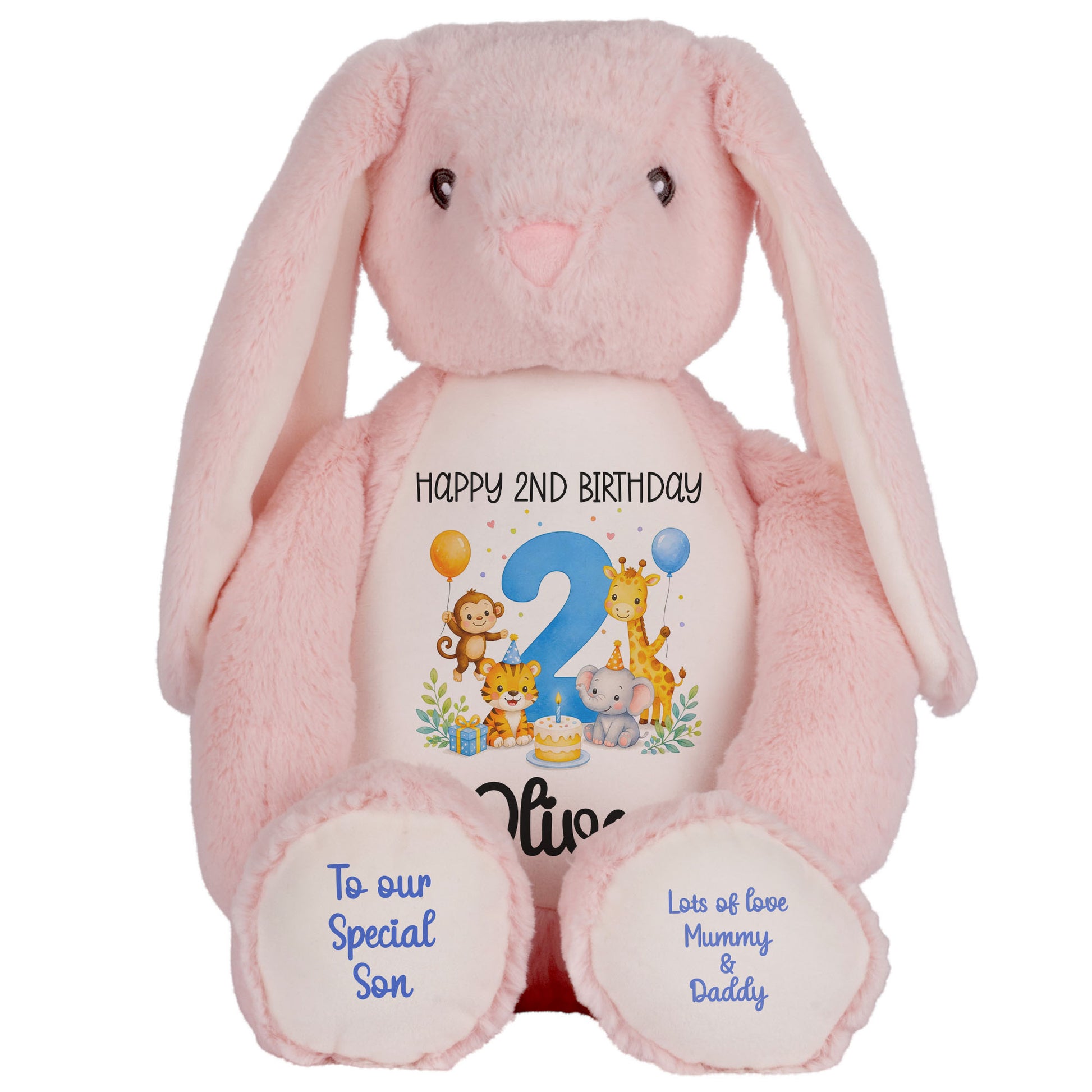pink bunny teddy personalised teddy bear