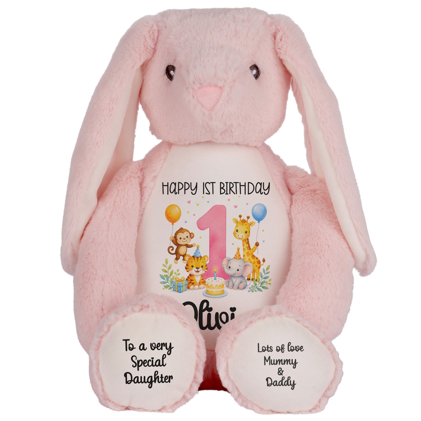 pink bunny teddy personalised teddy bear