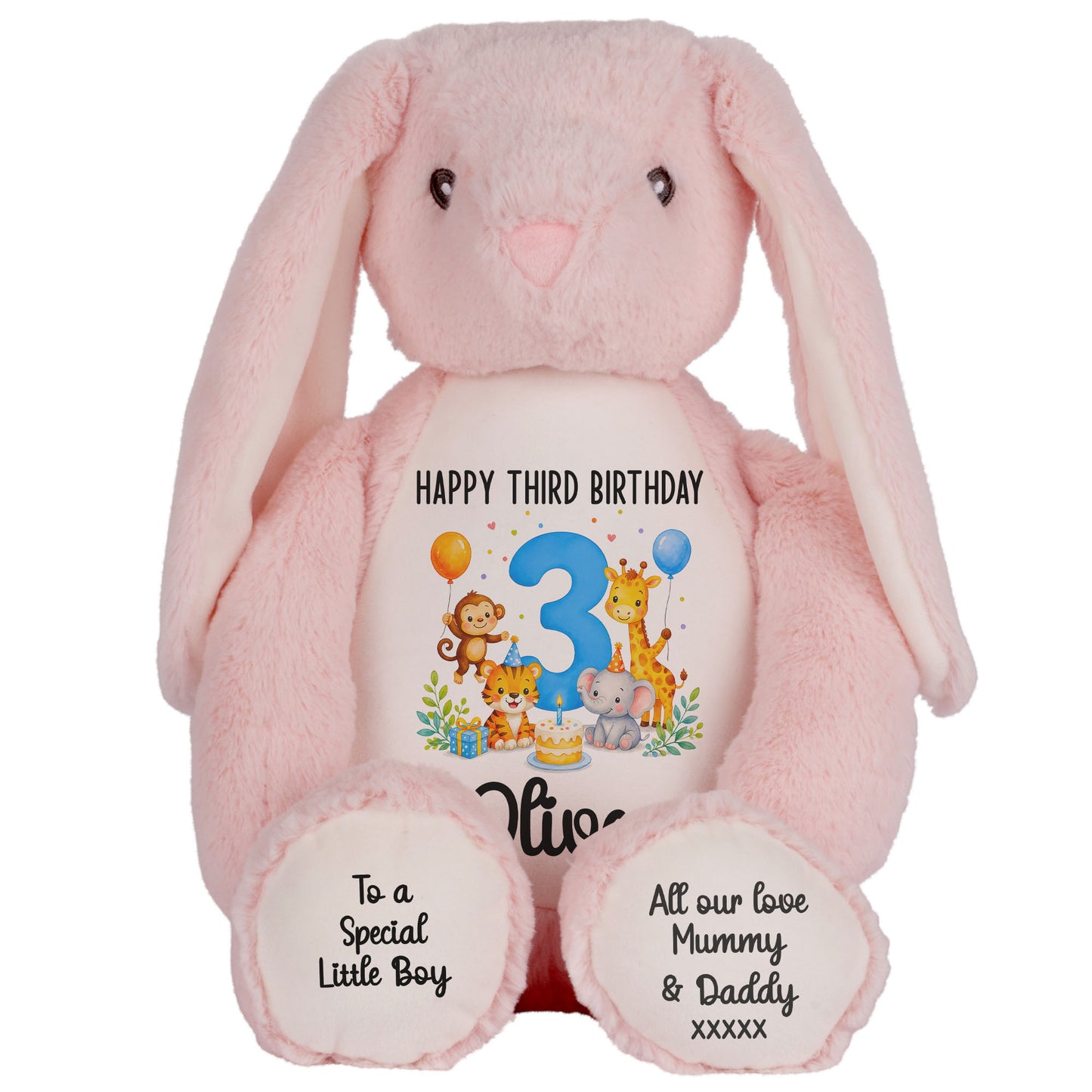 pink bunny teddy personalised teddy bear