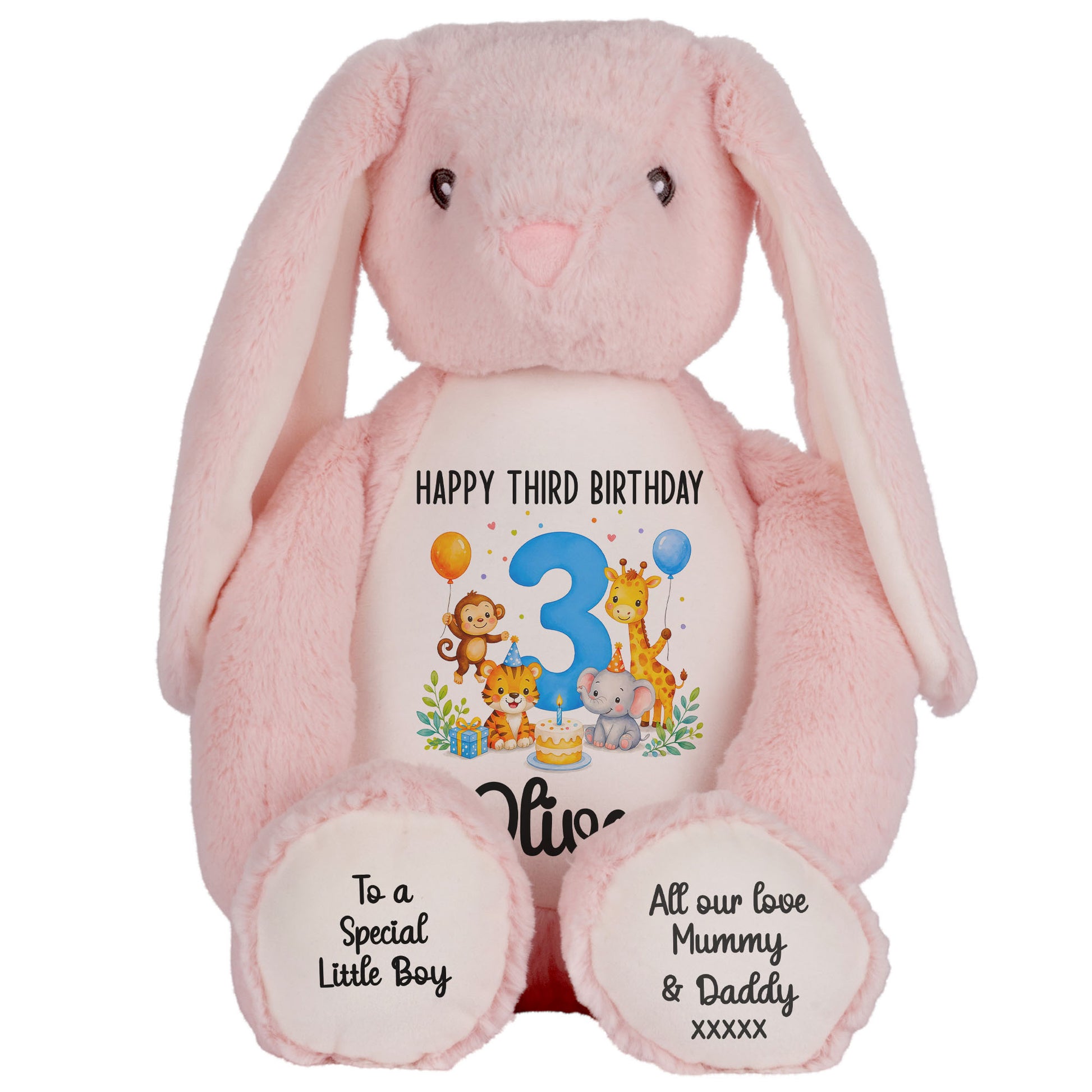pink bunny teddy personalised teddy bear