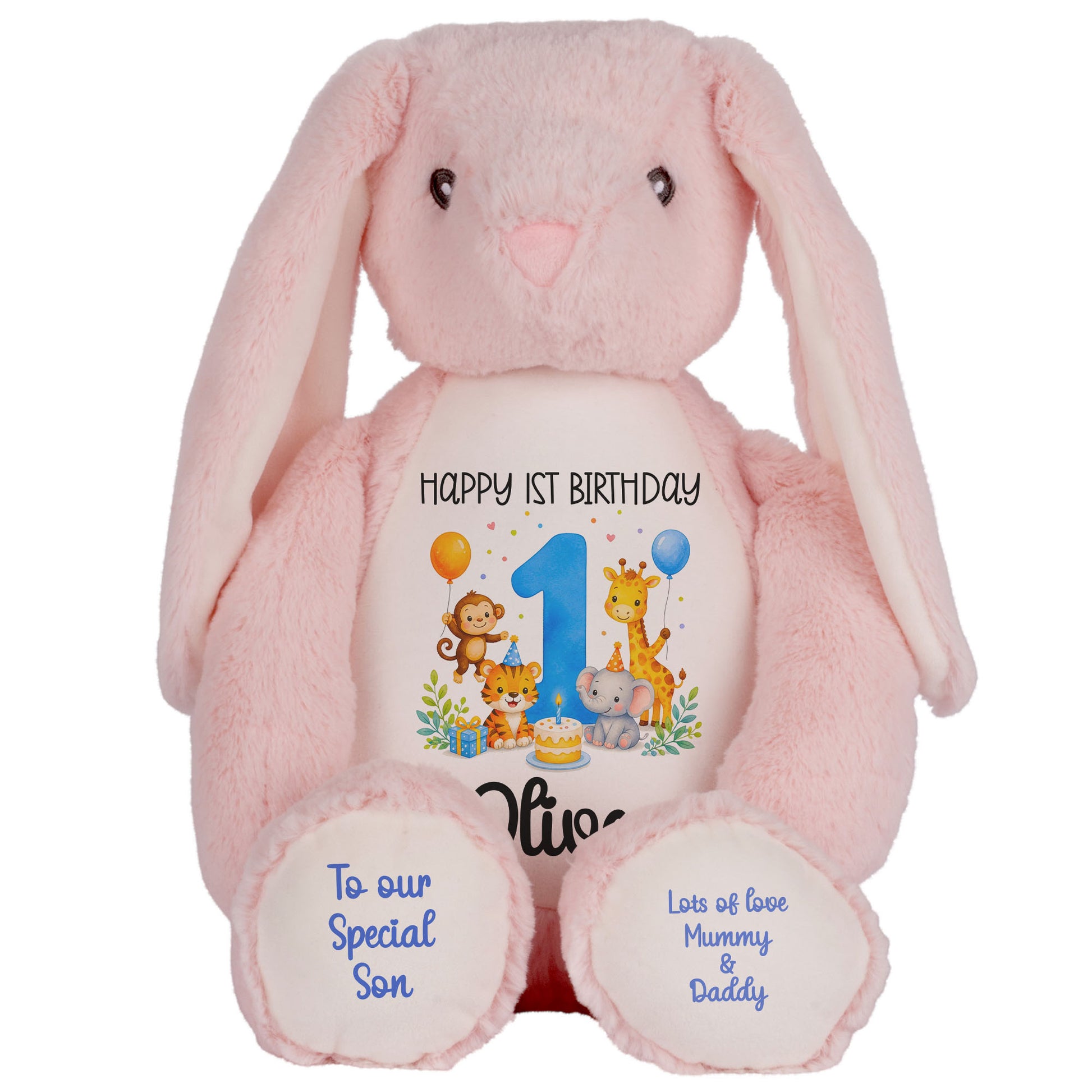 pink bunny teddy personalised teddy bear