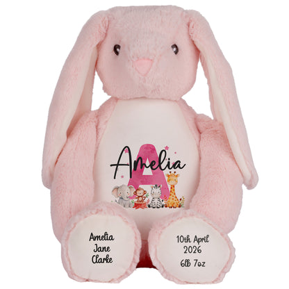 pink bunny teddy personalised teddy bear