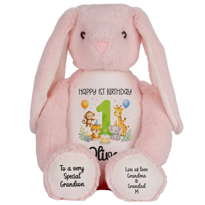 pink bunny teddy personalised teddy bear