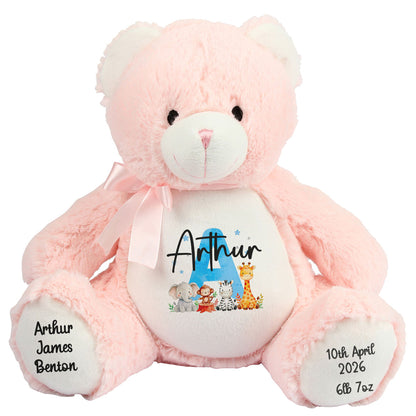 pink teddy bear personalised teddy bear