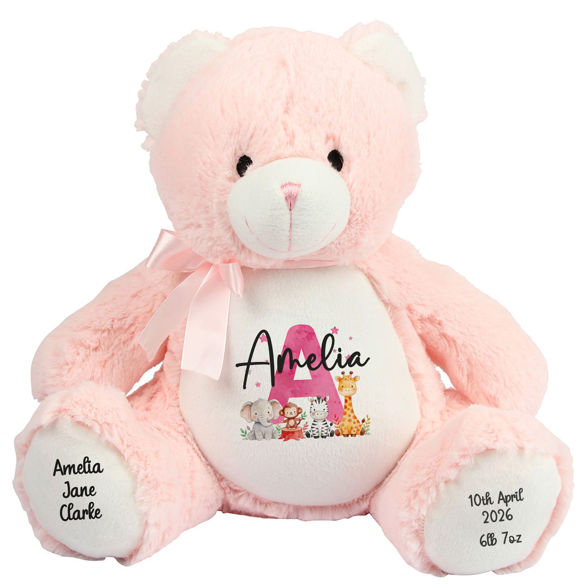 pink teddy bear personalised teddy bear