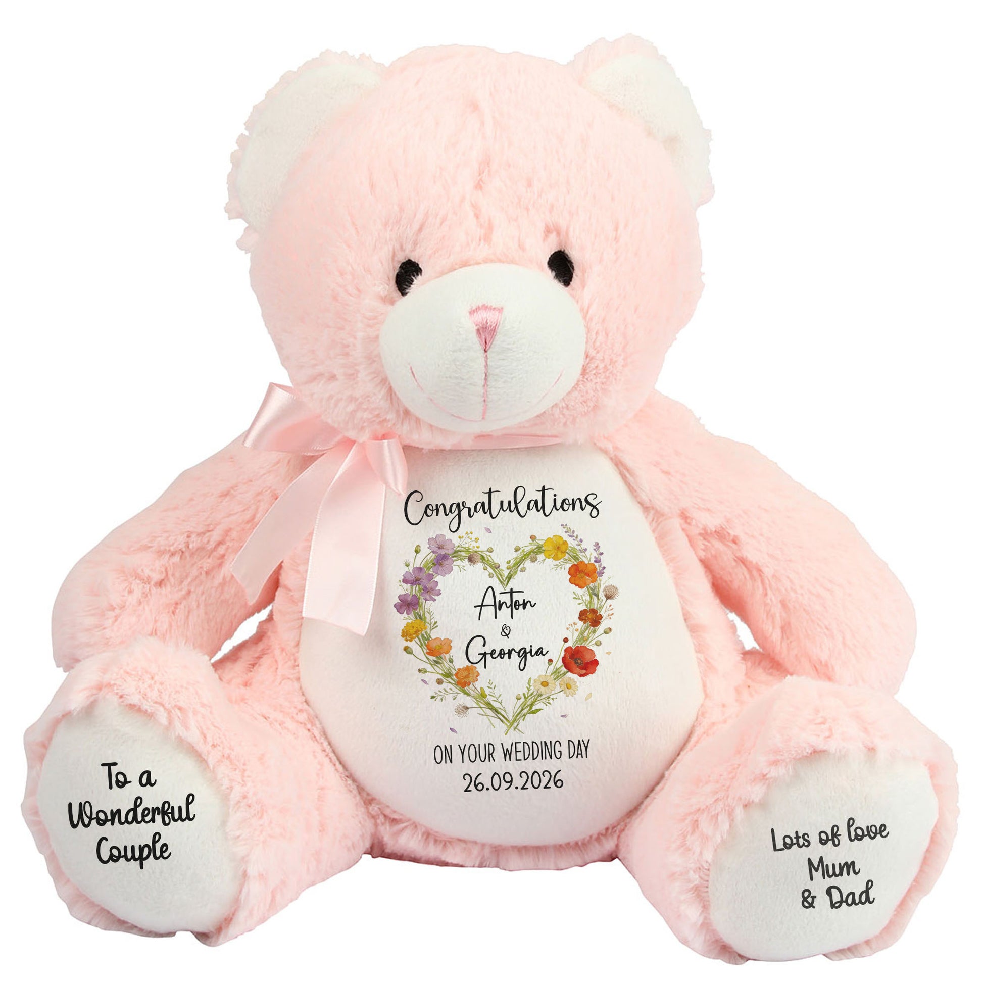 pink teddy bear personalised teddy bear