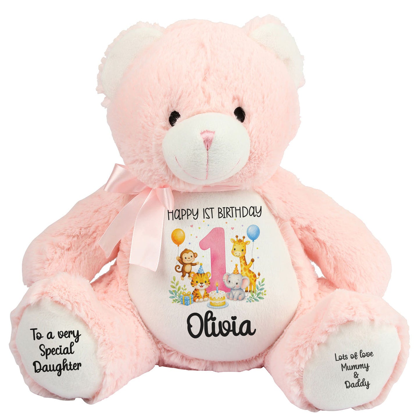 pink teddy bear personalised teddy bear