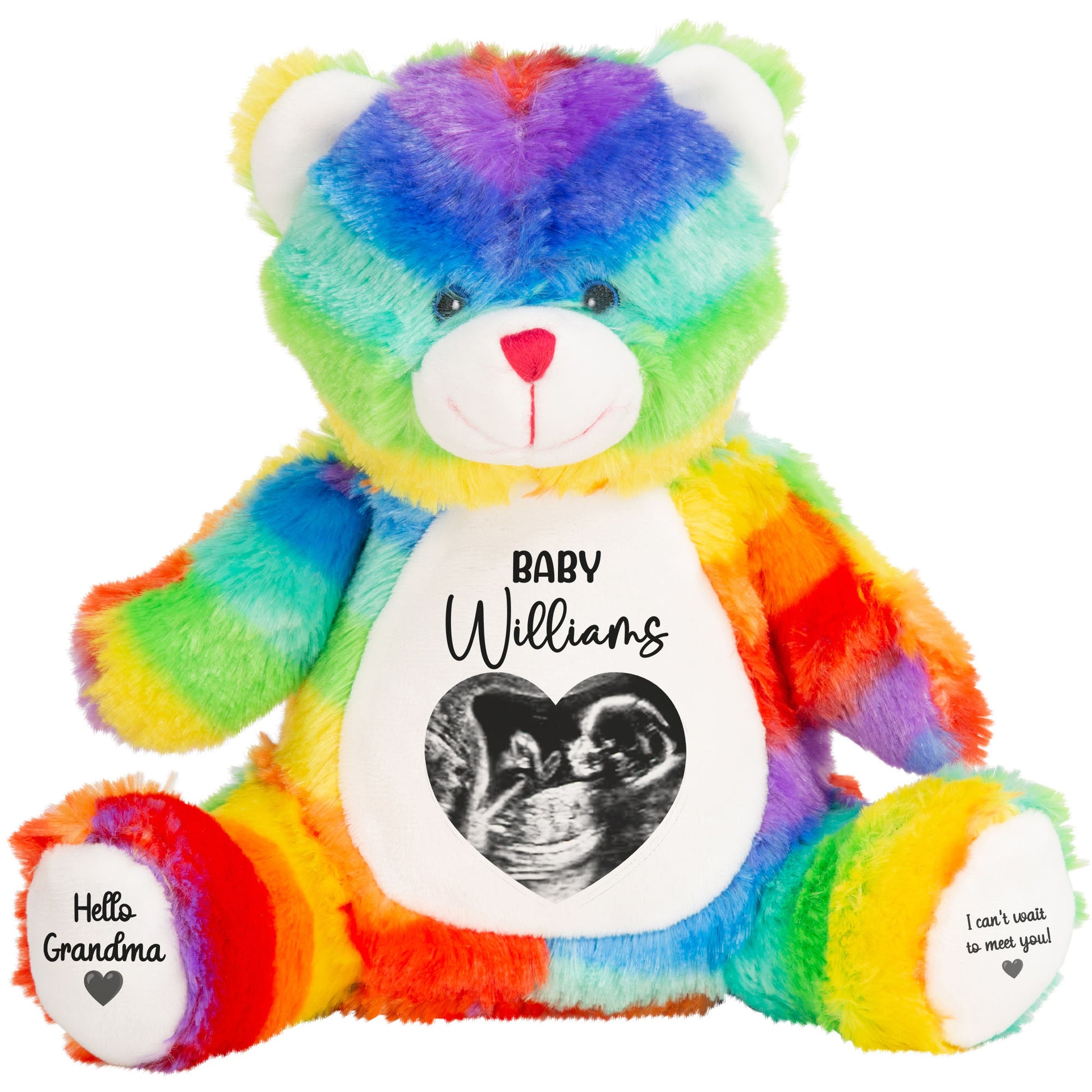 rainbow teddy bear personalised teddy bear