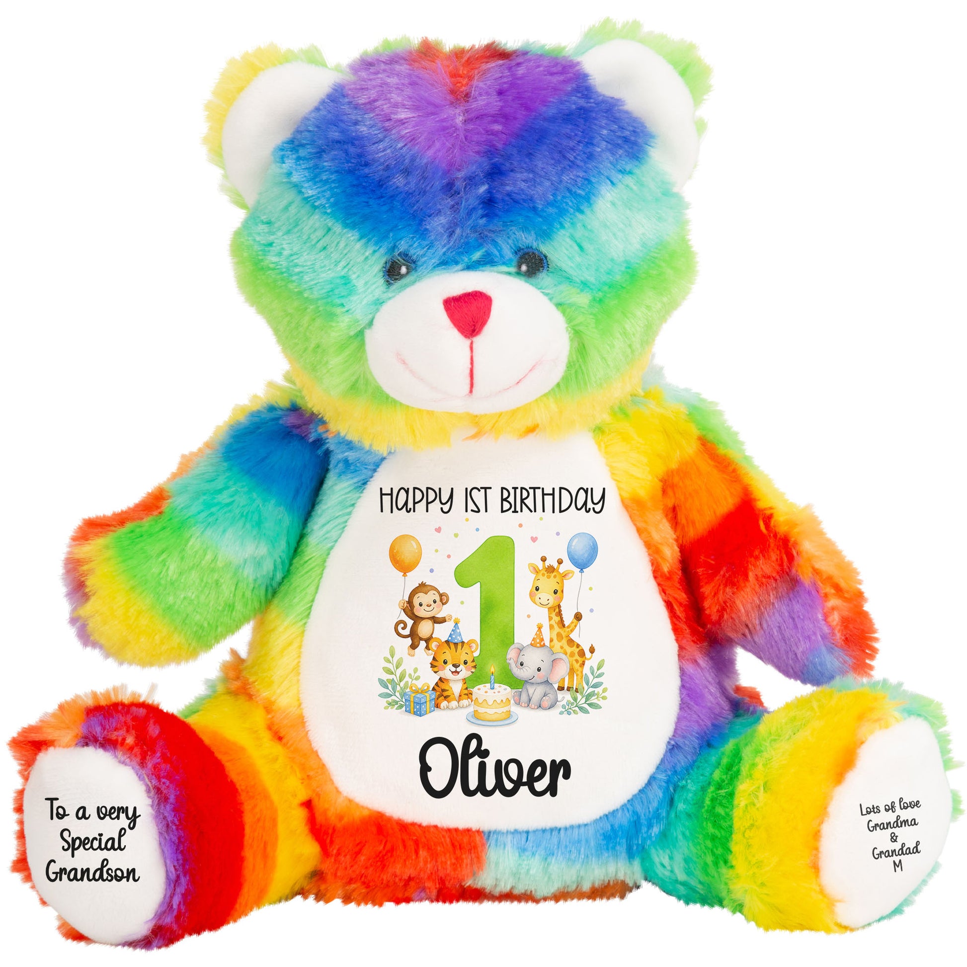 rainbow teddy bear personalised teddy bear