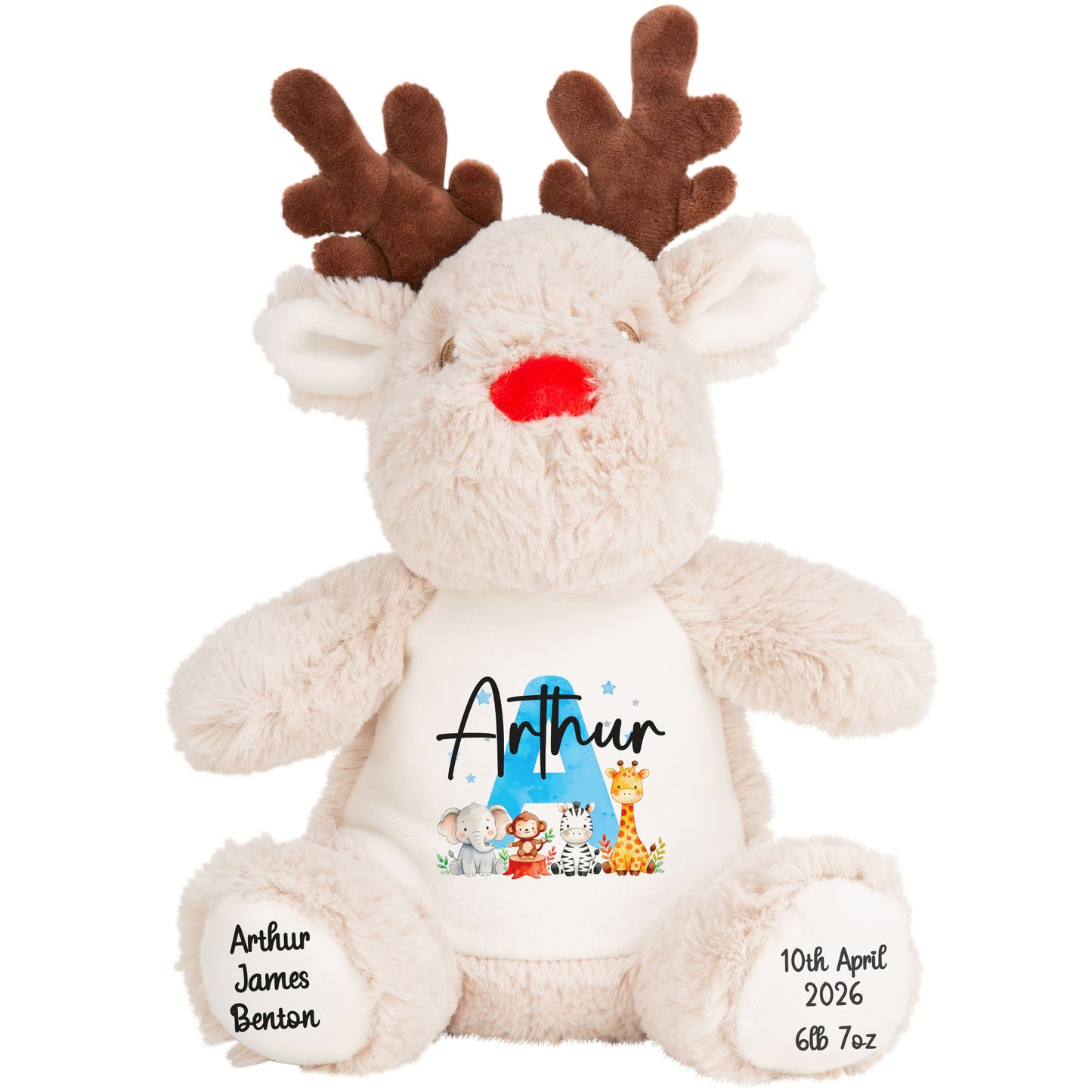 reindeer teddy personalised teddy bear