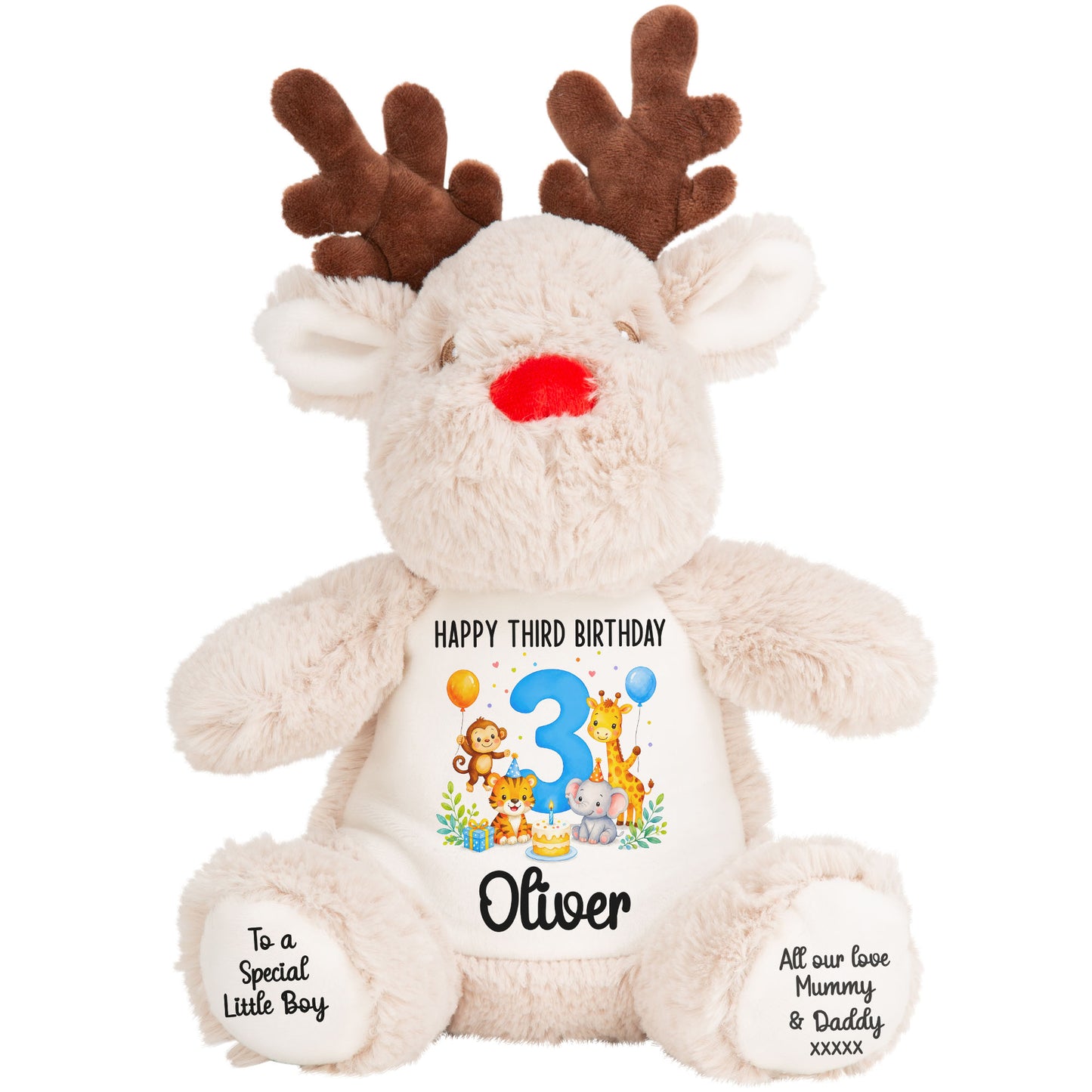 reindeer teddy personalised teddy bear