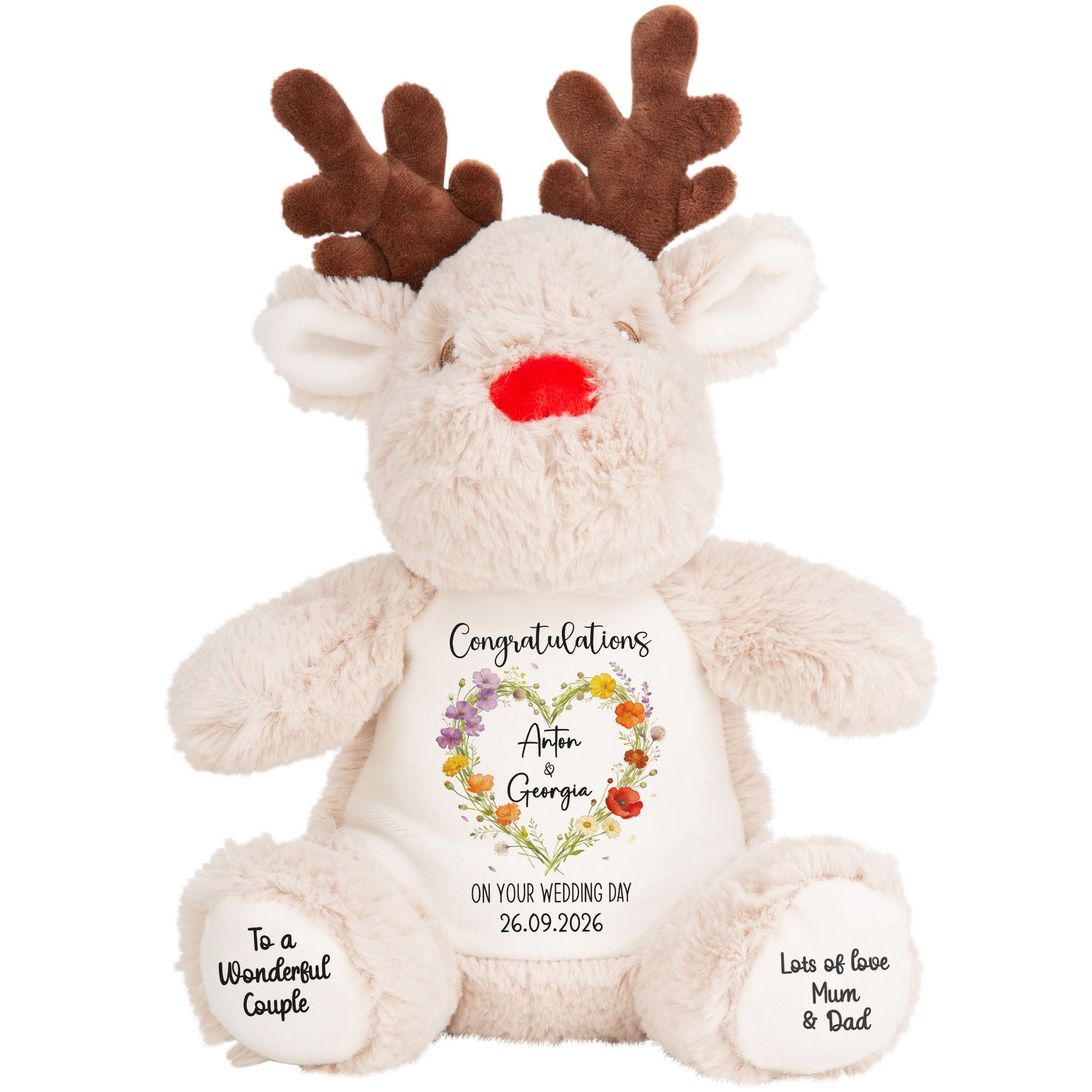 reindeer teddy personalised teddy bear