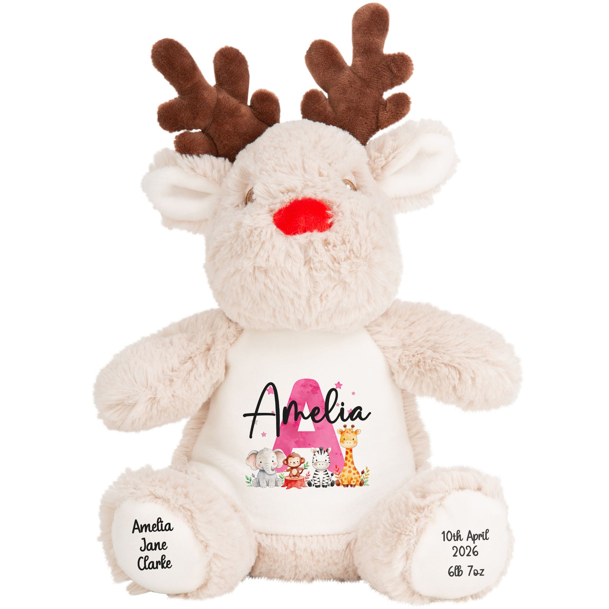 reindeer teddy personalised teddy bear