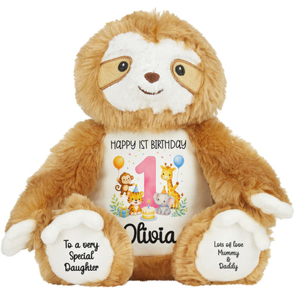 sloth teddy personalised teddy bear