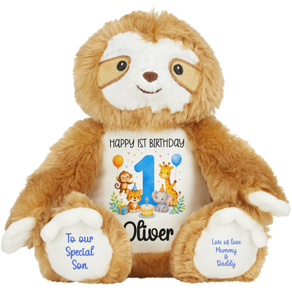 sloth teddy personalised teddy bear