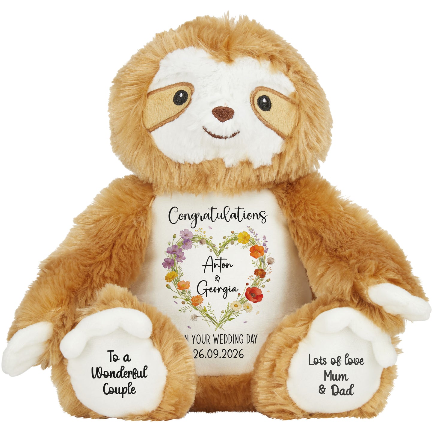 sloth teddy personalised teddy bear