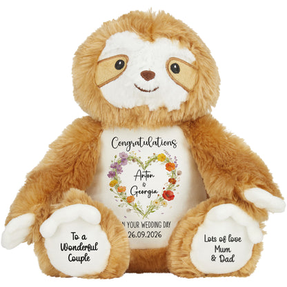 sloth teddy personalised teddy bear
