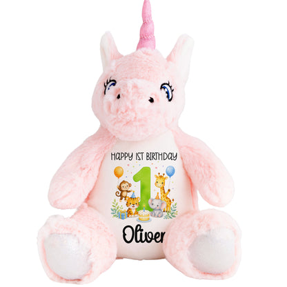 unicorn teddy personalised teddy bear