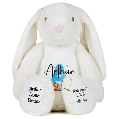 white bunny teddy personalised teddy bear