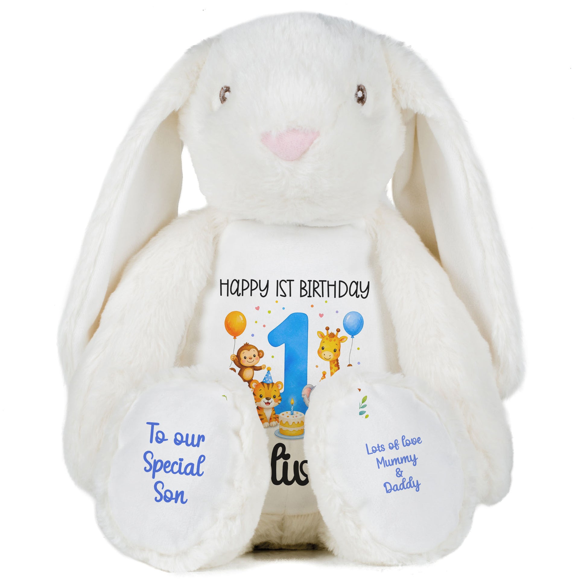 white bunny teddy personalised teddy bear