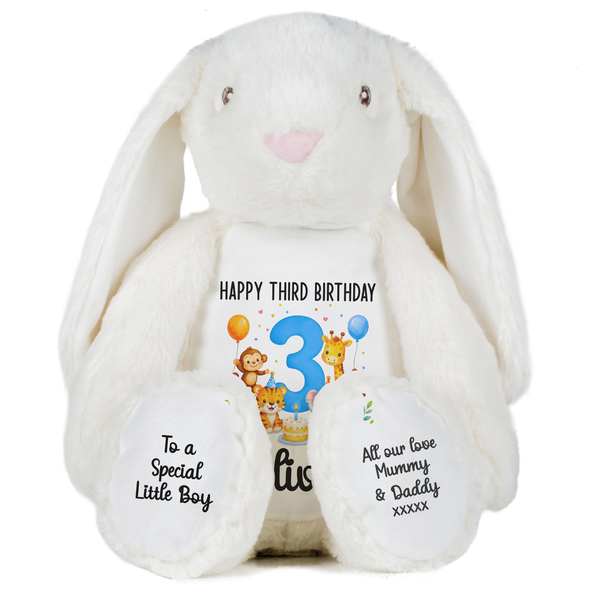 white bunny teddy personalised teddy bear