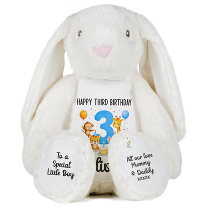 white bunny teddy personalised teddy bear