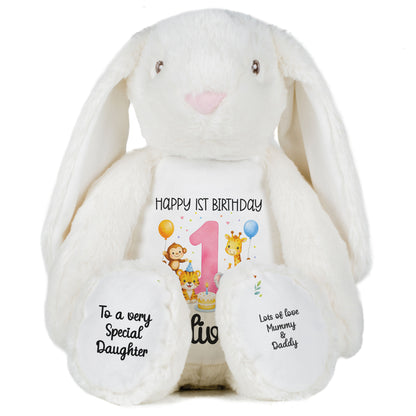 white bunny teddy personalised teddy bear