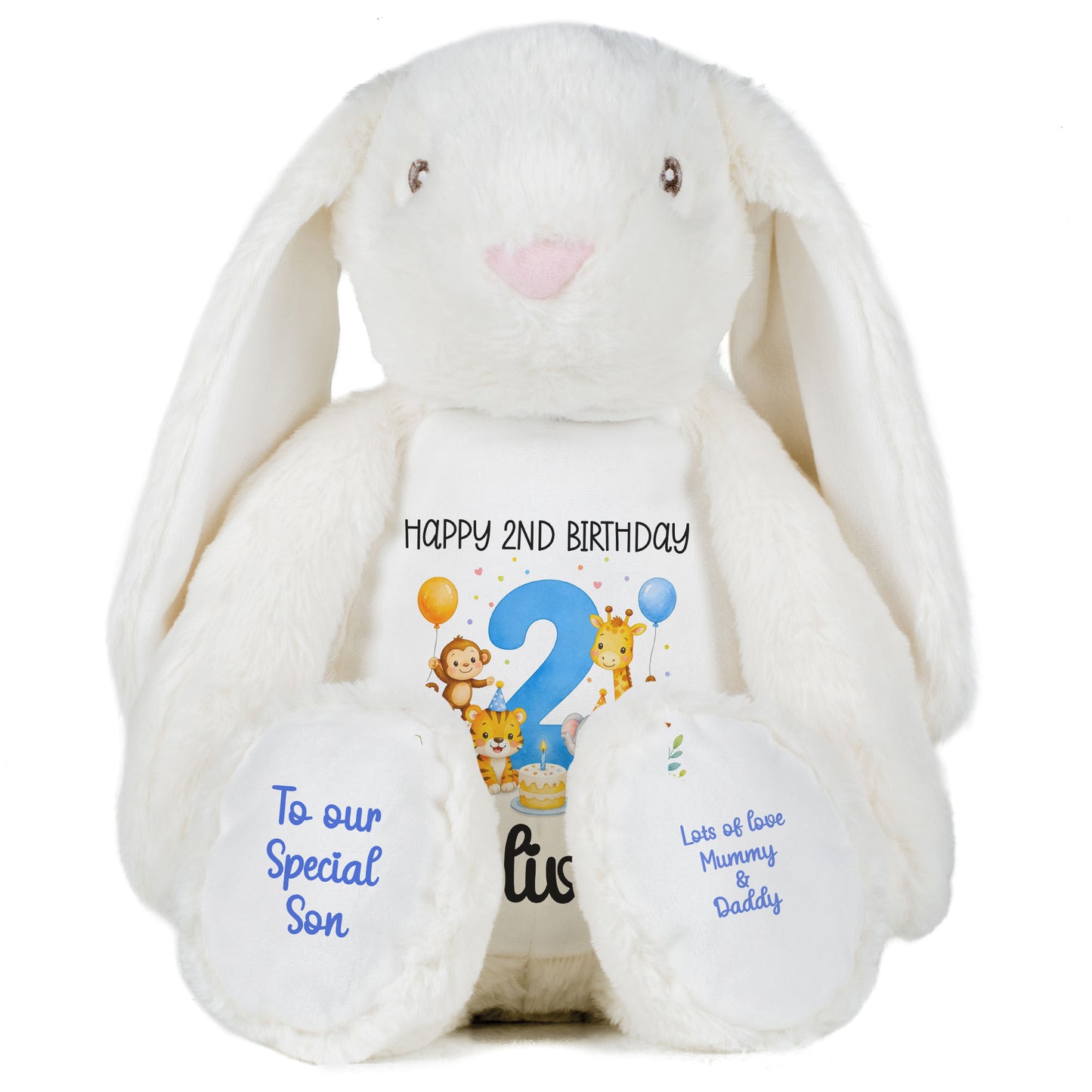 white bunny teddy personalised teddy bear