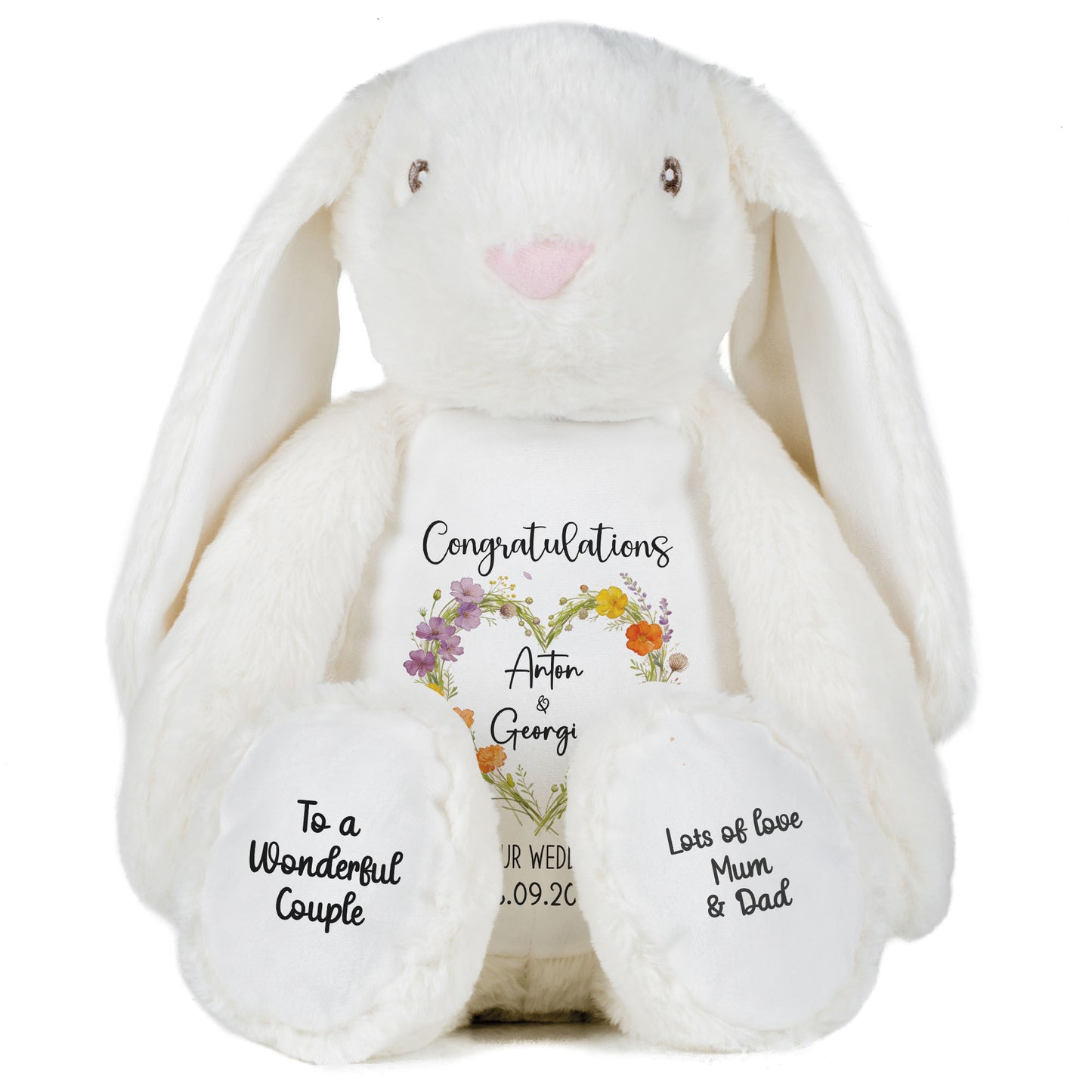 white bunny teddy personalised teddy bear