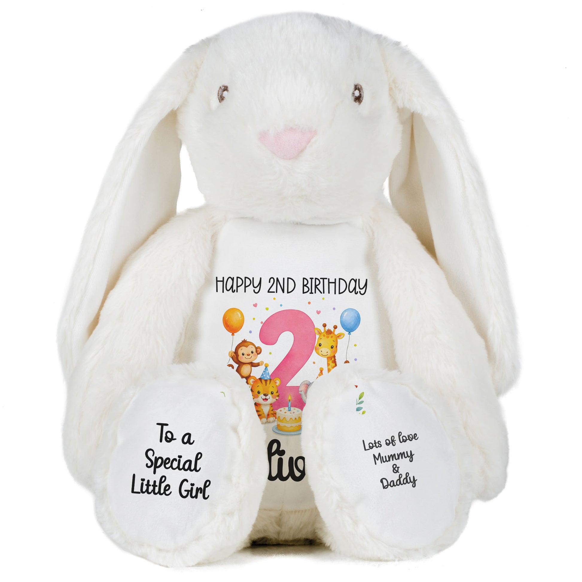white bunny teddy personalised teddy bear