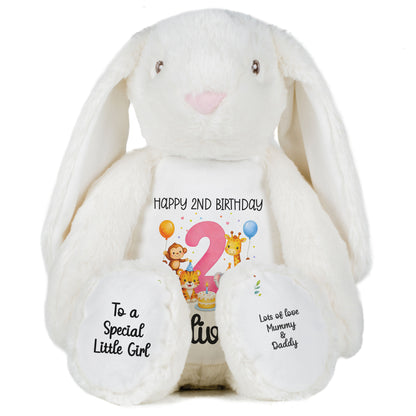 white bunny teddy personalised teddy bear