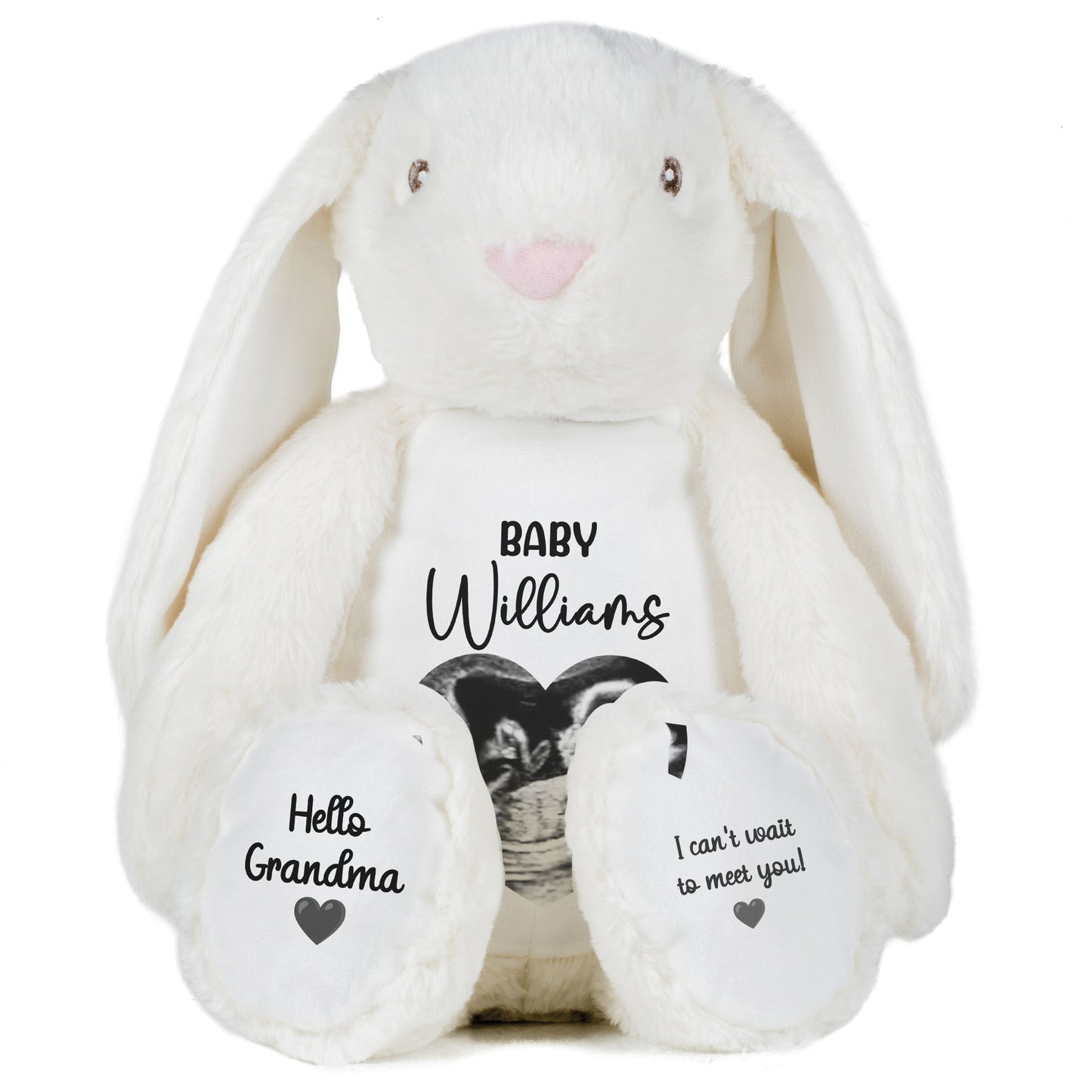white bunny teddy personalised teddy bear