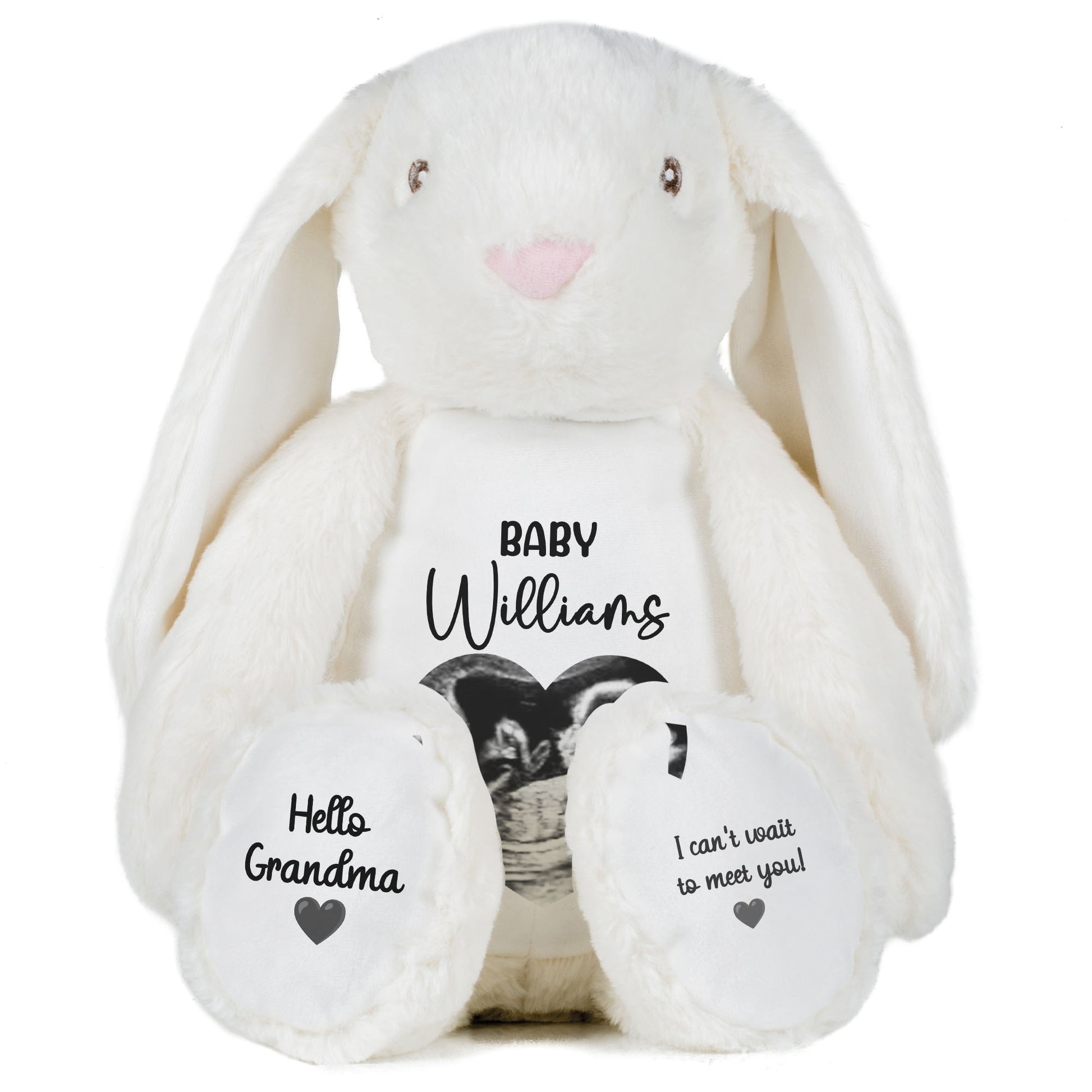white bunny teddy personalised teddy bear