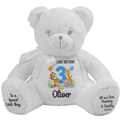 white teddy bear personalised teddy bear
