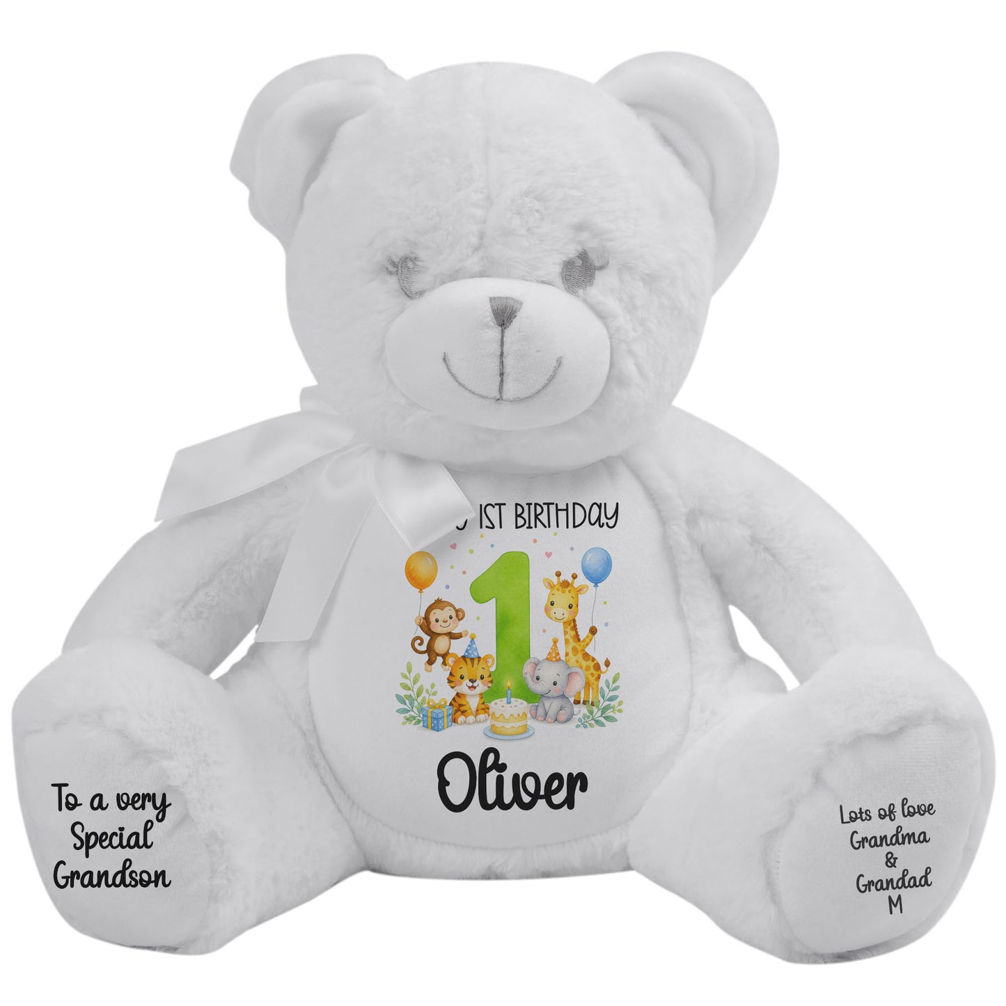 white teddy bear personalised teddy bear