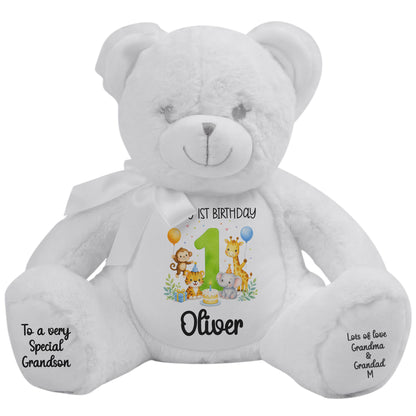white teddy bear personalised teddy bear