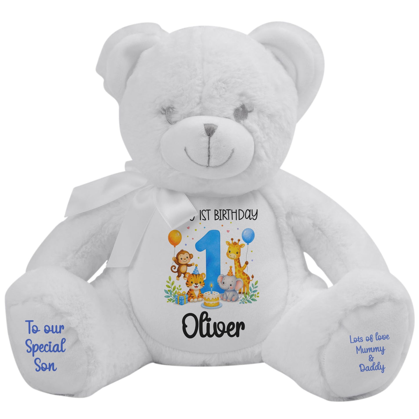 white teddy bear personalised teddy bear