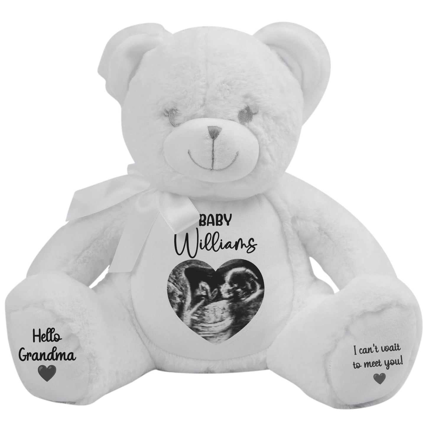 white teddy bear personalised teddy bear