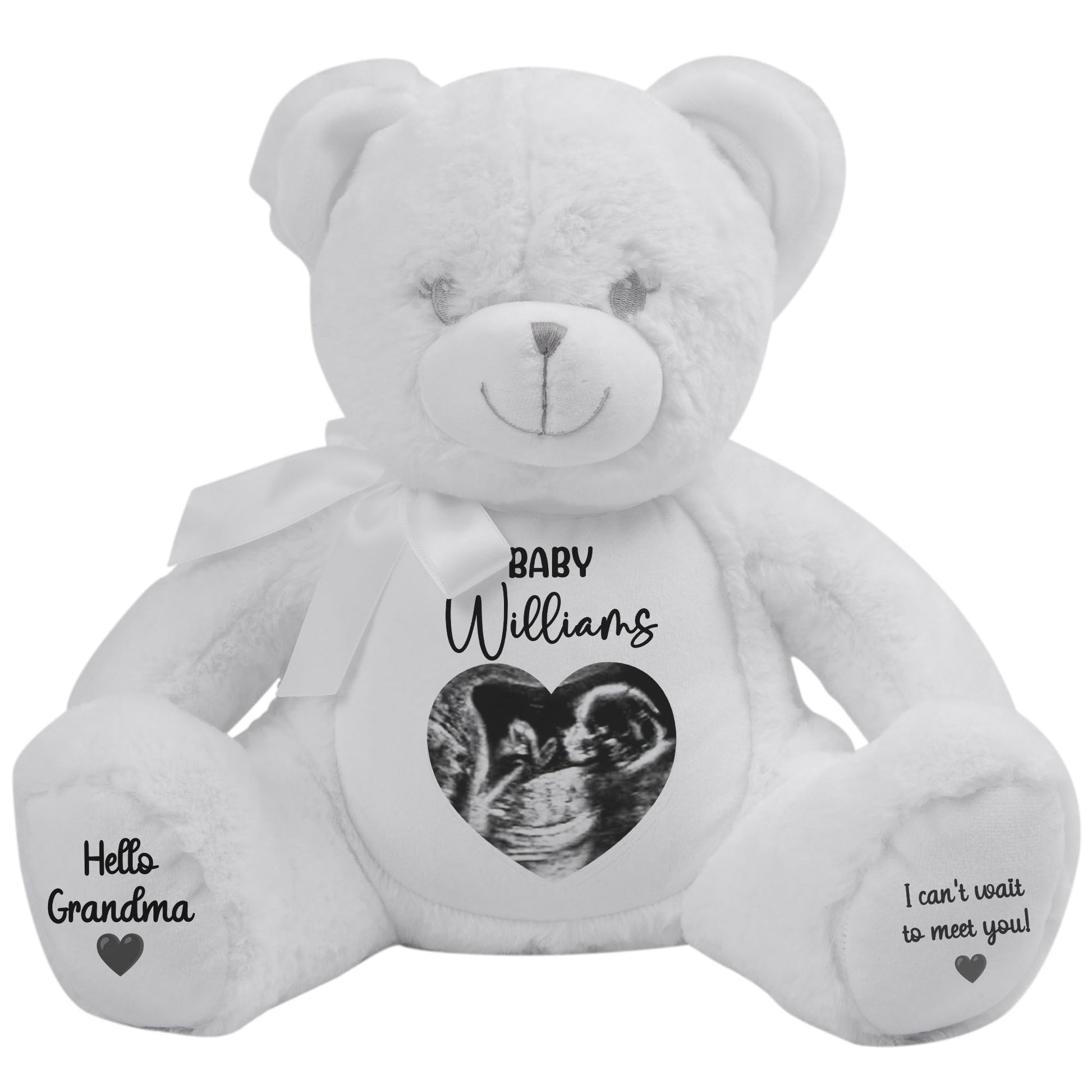 white teddy bear personalised teddy bear