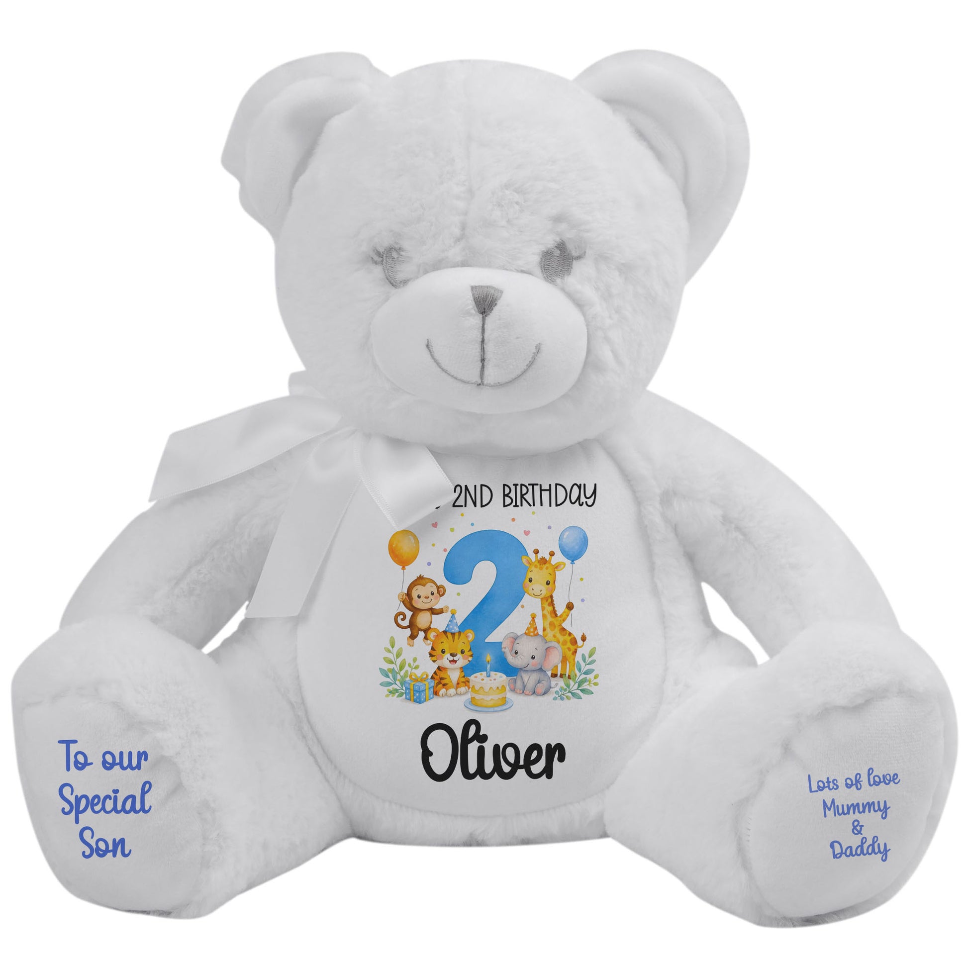 white teddy bear personalised teddy bear