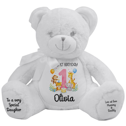 white teddy bear personalised teddy bear