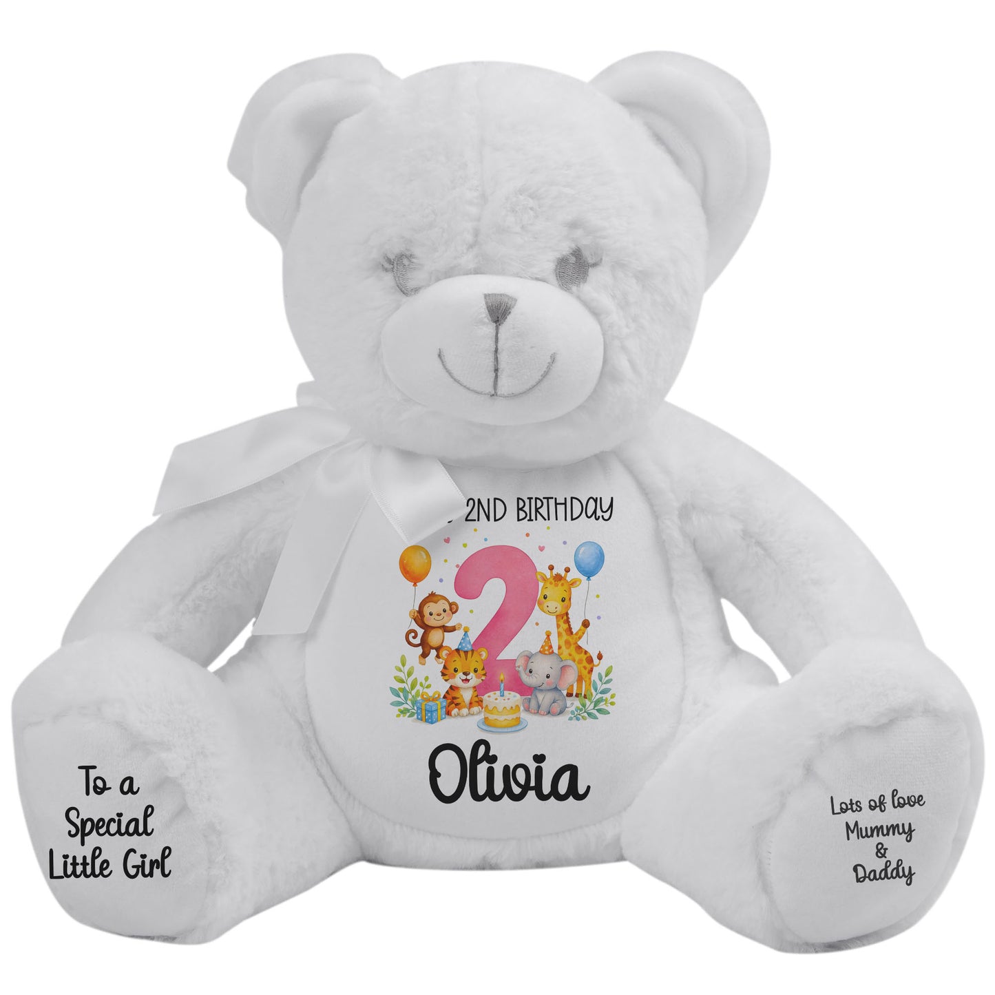 white teddy bear personalised teddy bear