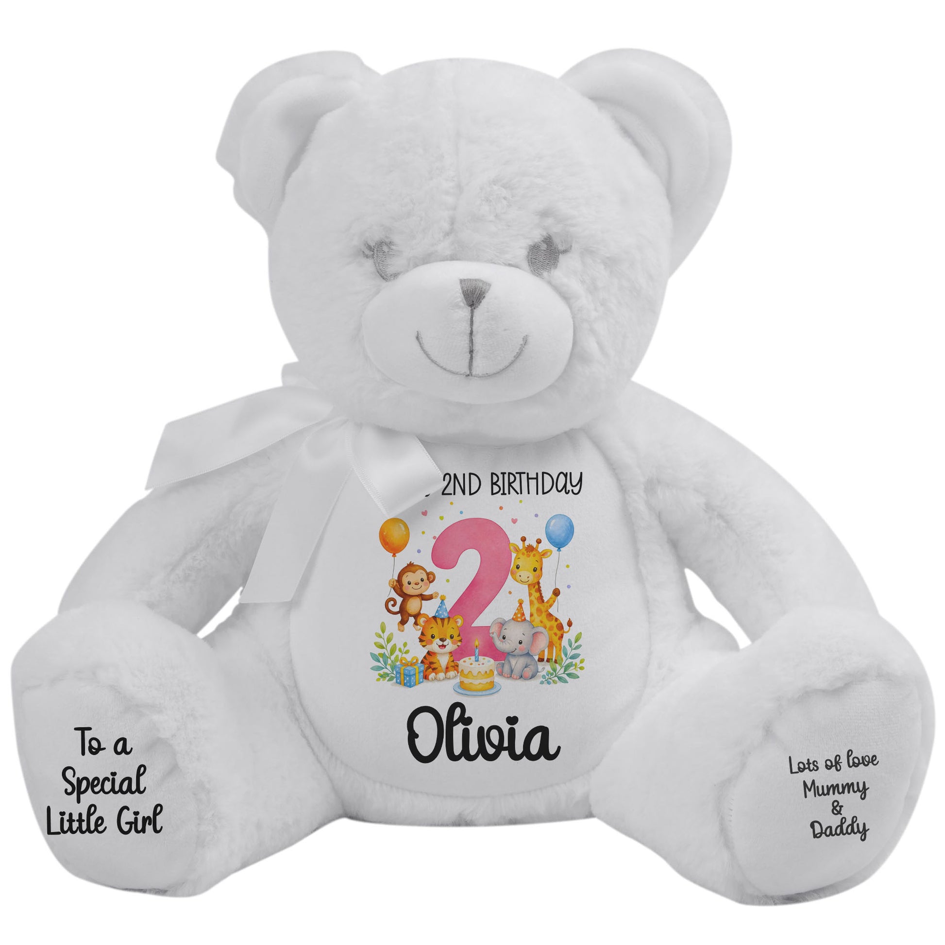 white teddy bear personalised teddy bear