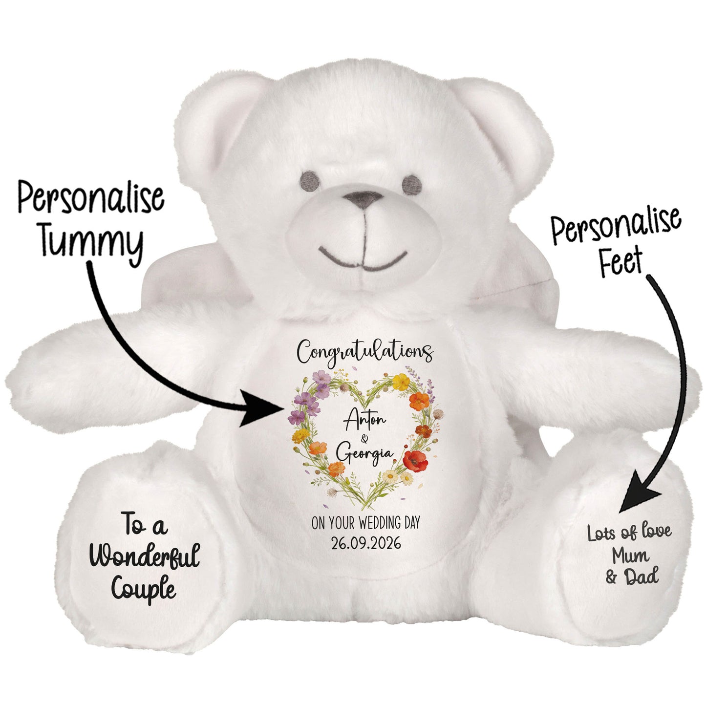 Personalised 'Congratulations on Your Wedding Day' Teddy Bear