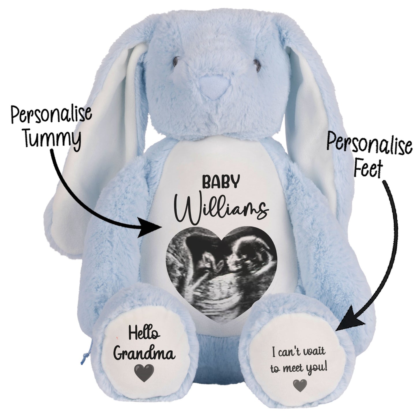 Personalised Pregnancy Reveal Baby Scan Photo Teddy Bear
