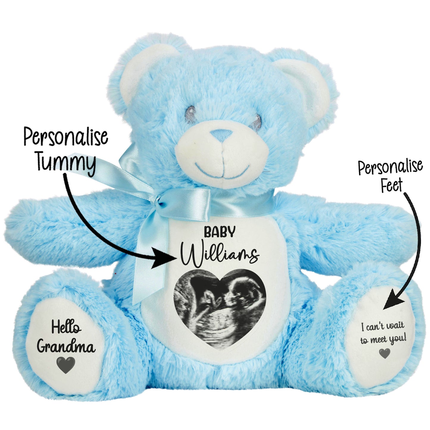 Personalised Pregnancy Reveal Baby Scan Photo Teddy Bear